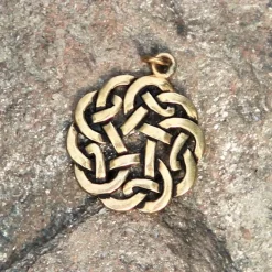 Amulet Ronde Keltische Knoop, Brons