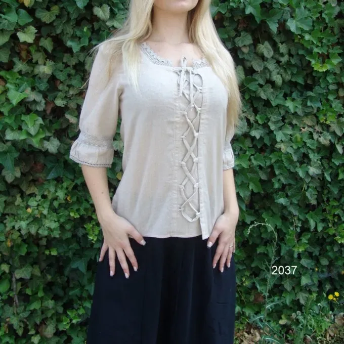 Leonardo Carbone Blouse Claudia Naturel - Afbeelding 2