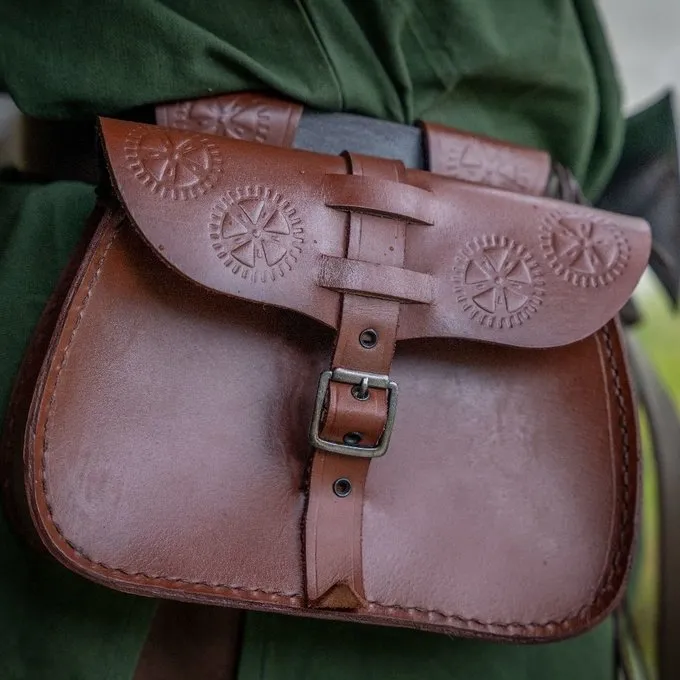 Leonardo Carbone Bruinleren Tasje Zonnewiel - Afbeelding 5