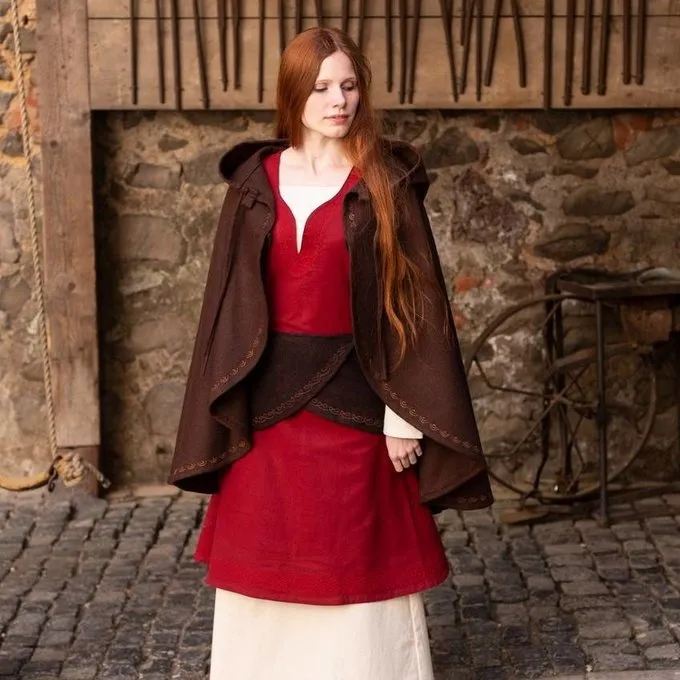 Burgschneider Cape Affra Wol, Bruin - Afbeelding 3