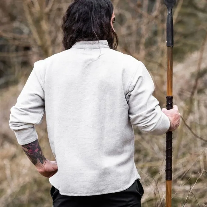 Leonardo Carbone Dik Katoenen Hemd, Grijs - Afbeelding 4