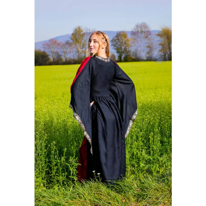 Leonardo Carbone Edele Geborduurde Jurk Loretta, Zwart-rood - Afbeelding 5