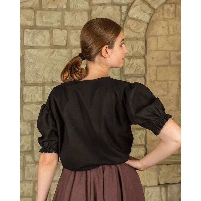 Mytholon Elisa Piraten Blouse, Zwart - Afbeelding 3