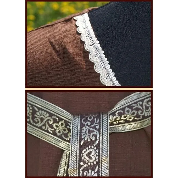 Jurk Clara (bruin-wit) - Afbeelding 2