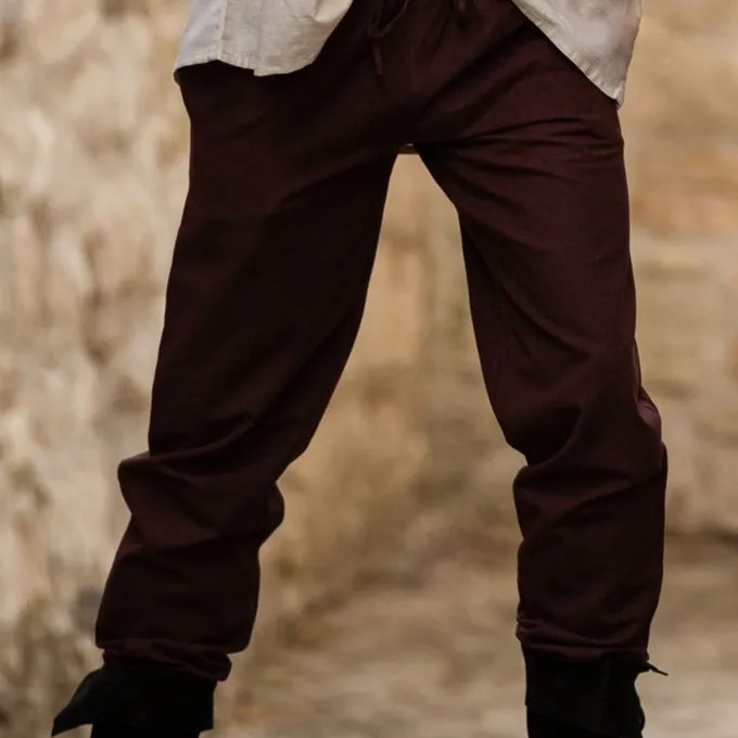 Leonardo Carbone Katoenen Broek, Donkerbruin - Afbeelding 2