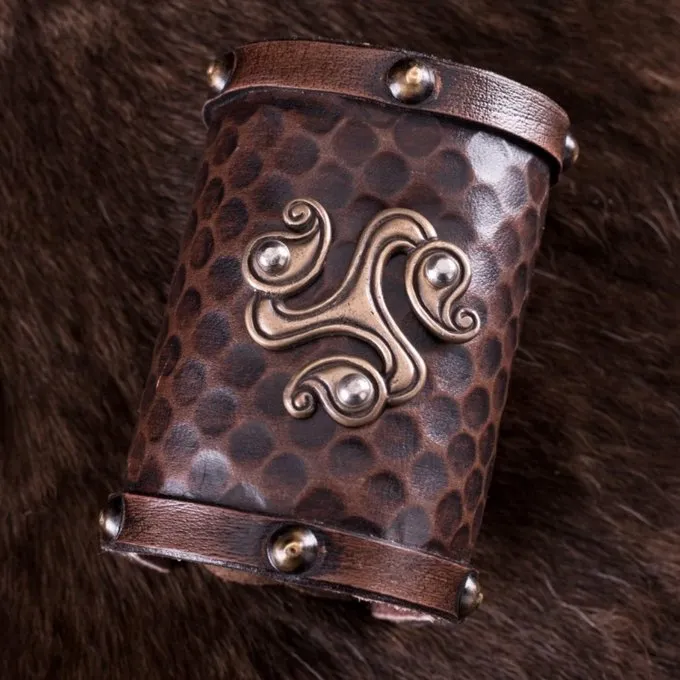 Deepeeka Keltische Leren Armband Triquetra - Afbeelding 2