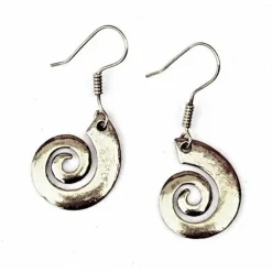 Keltische Oorbellen Met Spiraal, Verzilverd