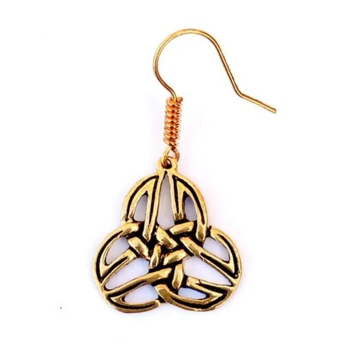 Keltische Triskelion Oorbellen Mabinnogion, Brons