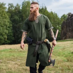 Leonardo Carbone Keltische Tuniek, Korte Mouwen, Groen