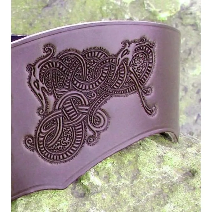 Korsetriem Bertholdin B Met Vikingmotief , Zwart Leer - Afbeelding 2