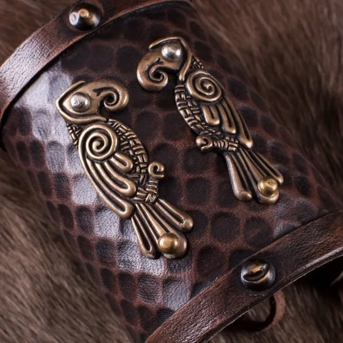 Deepeeka Leren Armband Huginn & Muninn - Afbeelding 3