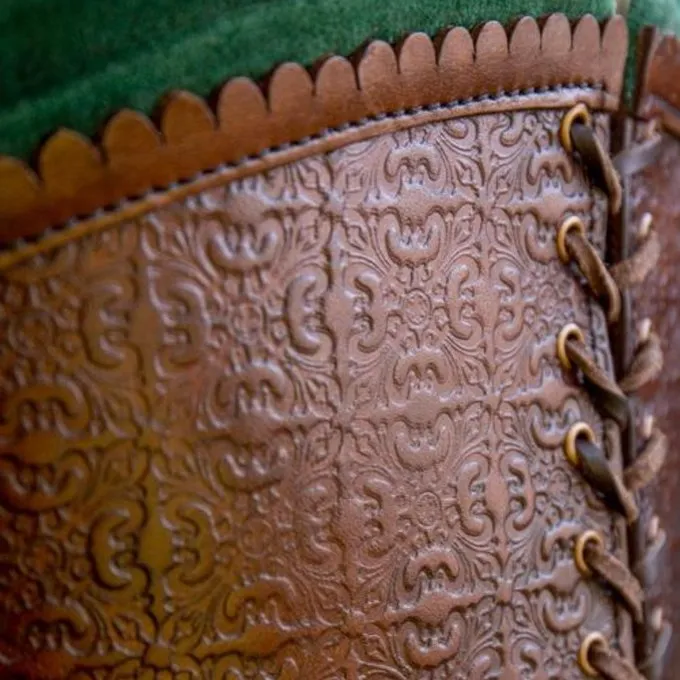 Epic Armoury Leren Korset Margot, Groen - Afbeelding 2