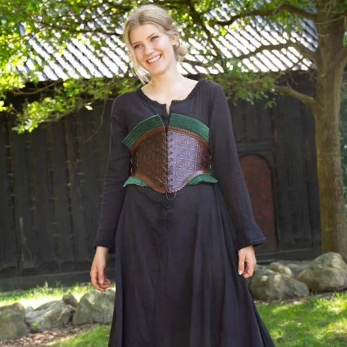 Epic Armoury Leren Korset Margot, Groen - Afbeelding 3