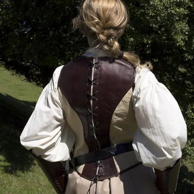 Epic Armoury Leren Korset Rogue, Bruin-beige - Afbeelding 2