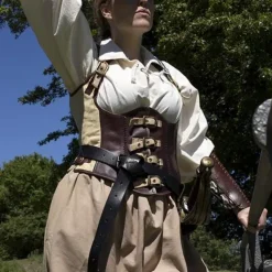 Epic Armoury Leren Korset Rogue, Bruin-beige