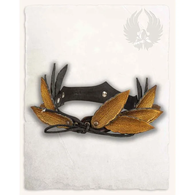 Mytholon Leren Lauwerkrans, Bruin-goud - Afbeelding 5