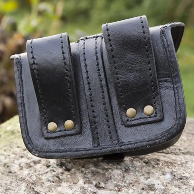 Epic Armoury Leren Riemtas Agostino, Zwart - Afbeelding 2