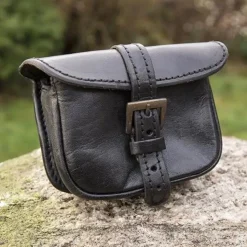 Epic Armoury Leren Riemtas Agostino, Zwart