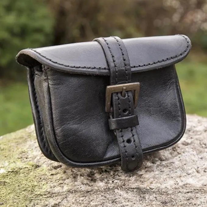 Epic Armoury Leren Riemtas Agostino, Zwart