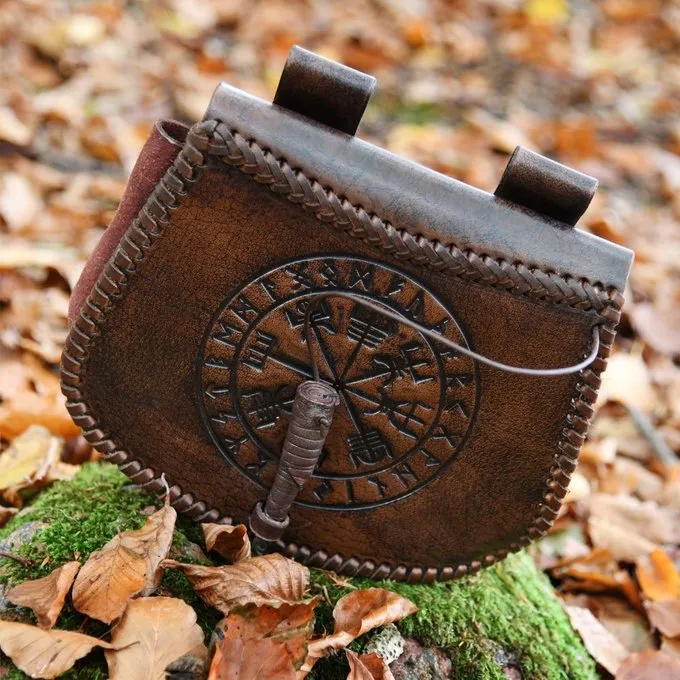 Deepeeka Leren Tas Met Vegvisir - Afbeelding 2