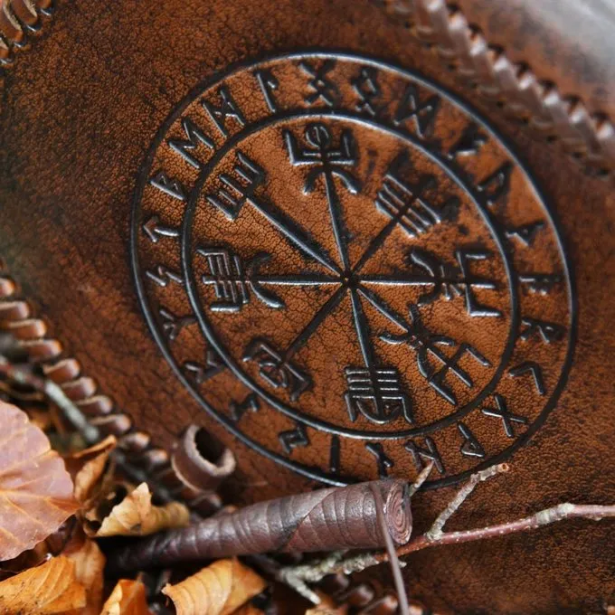 Deepeeka Leren Tas Met Vegvisir - Afbeelding 4