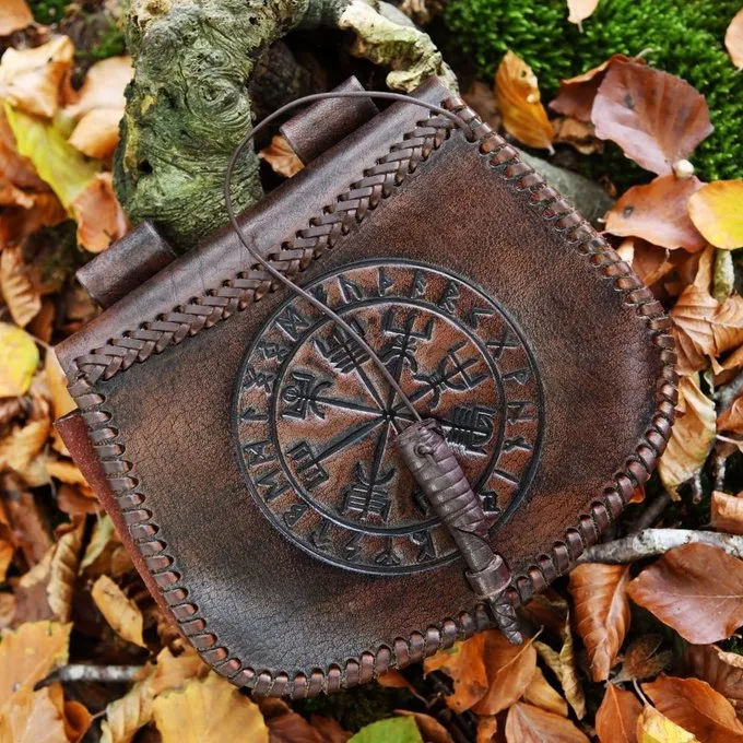 Deepeeka Leren Tas Met Vegvisir