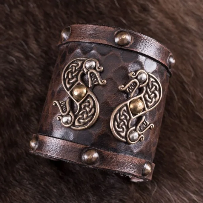 Deepeeka Leren Vikingarmband Met Draken - Afbeelding 2