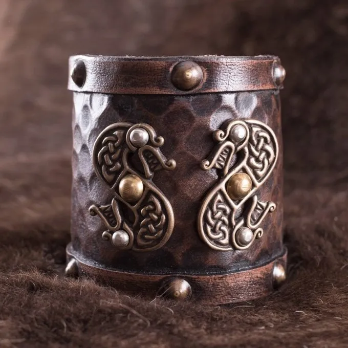 Deepeeka Leren Vikingarmband Met Draken - Afbeelding 4