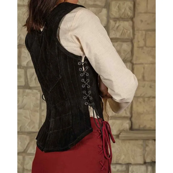 Mytholon Lucy Leren Korset Top, Zwart - Afbeelding 3