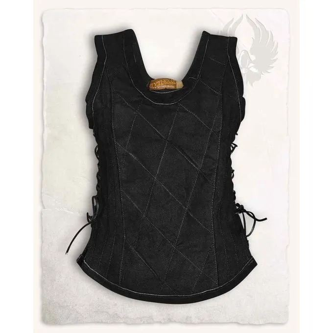 Mytholon Lucy Leren Korset Top, Zwart - Afbeelding 4