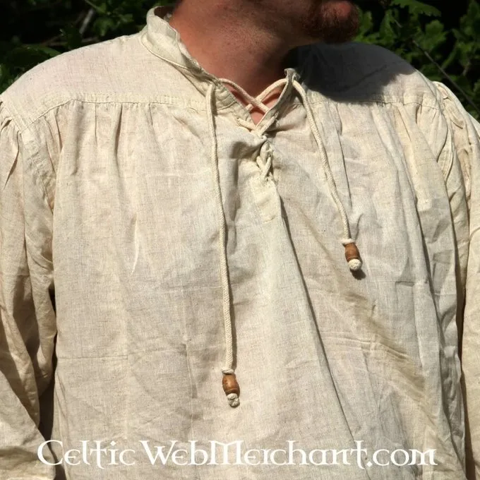 Leonardo Carbone Middeleeuws Hemd, Crème - Afbeelding 2