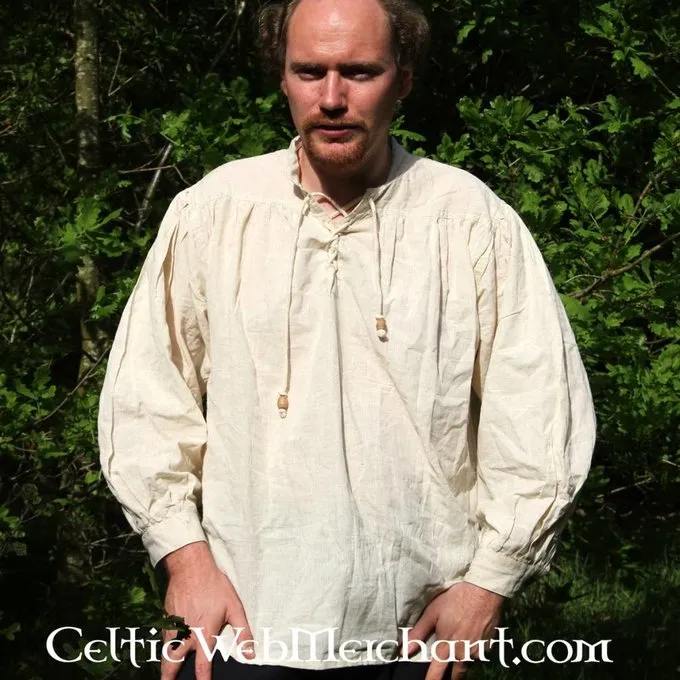 Leonardo Carbone Middeleeuws Hemd, Crème - Afbeelding 3