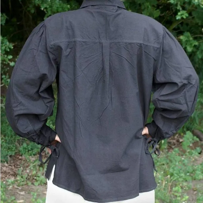 Middeleeuws Hemd Rawlin, Zwart - Afbeelding 2