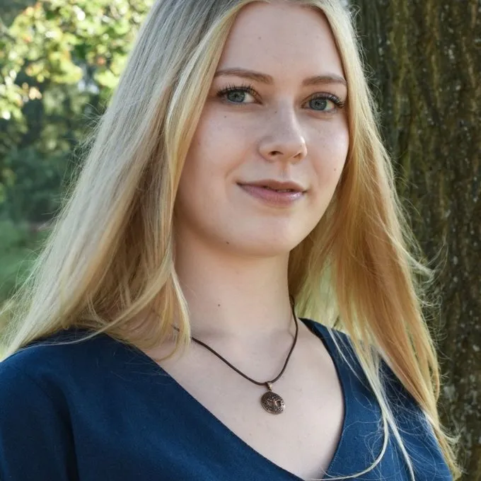 Middeleeuwse Blouse Aubrey, Blauw - Afbeelding 5