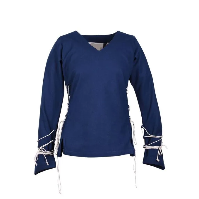 Middeleeuwse Blouse Aubrey, Blauw