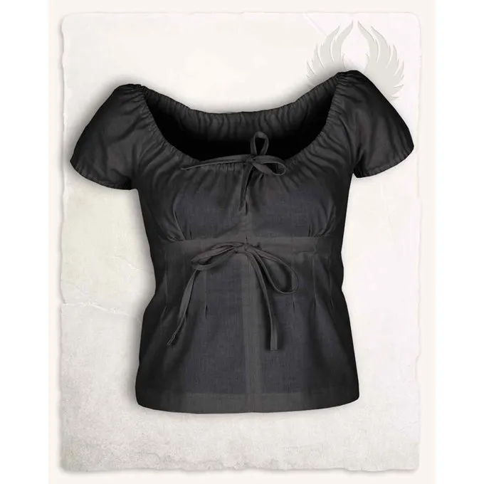Mytholon Middeleeuwse Blouse Claudia, Zwart