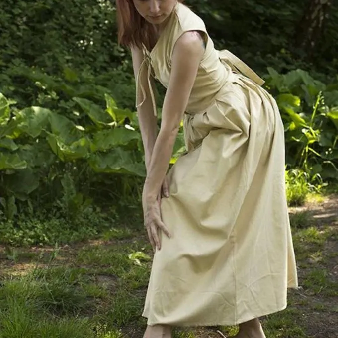 Epic Armoury Middeleeuwse Jurk Elaine, Beige - Afbeelding 3