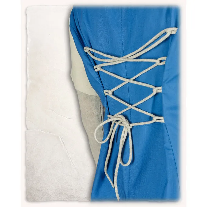 Mytholon Middeleeuwse Jurk Elodie, Licht Blauw/creme - Afbeelding 4