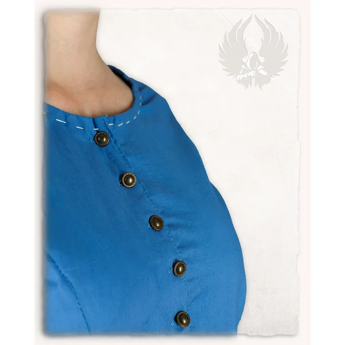 Mytholon Middeleeuwse Jurk Elodie, Licht Blauw/creme - Afbeelding 6