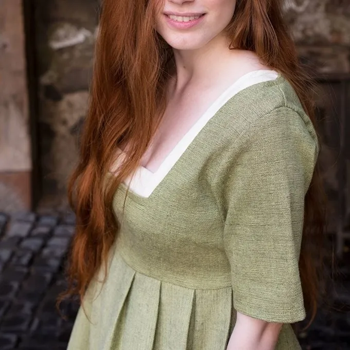 Burgschneider Middeleeuwse Jurk Frideswinde Groen - Afbeelding 6