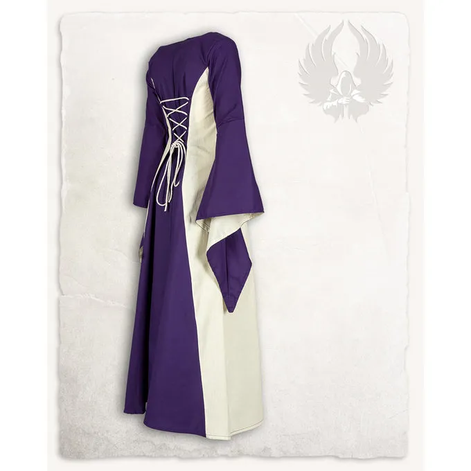 Mytholon Middeleeuwse Jurk Stella, Lila-creme - Afbeelding 5