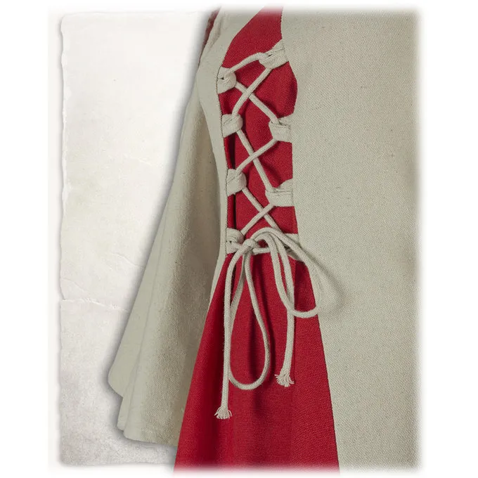 Mytholon Middeleeuwse Meisjesjurk Kirian, Creme/rood - Afbeelding 4