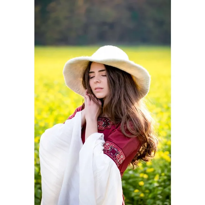 Leonardo Carbone Middeleeuwse Vilt Hoed, Naturel - Afbeelding 2