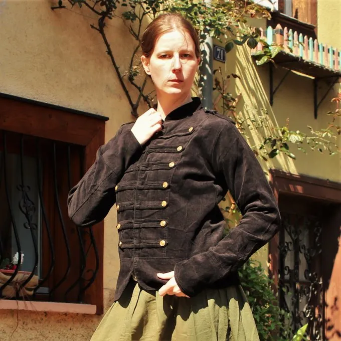 Leonardo Carbone Militair Jasje Emily Zwart - Afbeelding 4