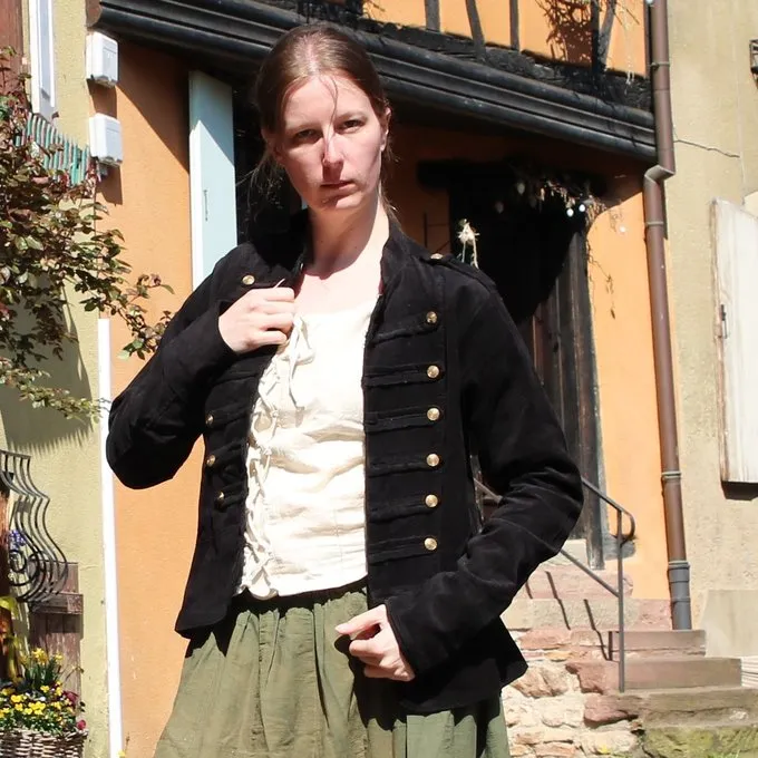 Leonardo Carbone Militair Jasje Emily Zwart - Afbeelding 5