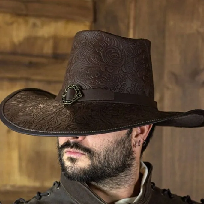 Rawblade Musketier Hoed De La Croix, Deluxe, Bruin - Afbeelding 3