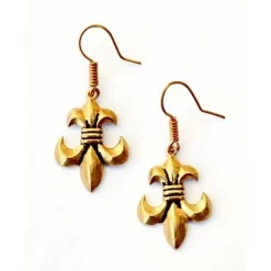 Oorbellen Fleur De Lys, Brons