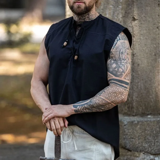 Leonardo Carbone Piraten Hemd Jean, Zwart - Afbeelding 2