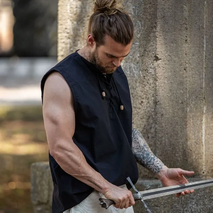 Leonardo Carbone Piraten Hemd Jean, Zwart - Afbeelding 6