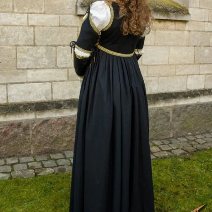 Epic Armoury Renaissance Jurk Lucrezia, Zwart - Afbeelding 5